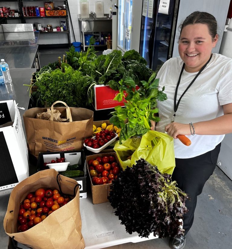 A donation of fresh produce arriving at the centre
